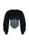 Be Your Self Corset Sweatshirt Top Top EDGE Small Black